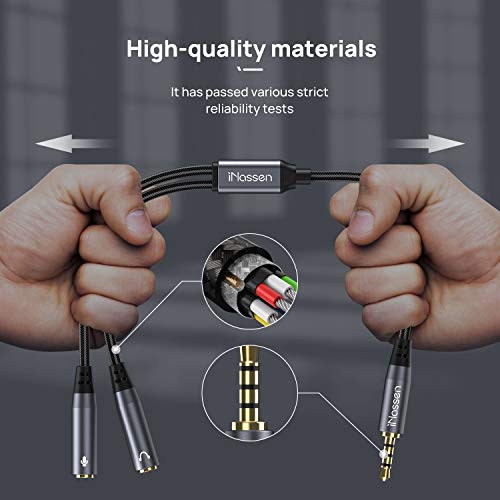 Cavo Splitter Audio A Y 3.5 Mm – Adattatore Femmina A 2 Maschi, ABS, 20 Cm, Per Condividere Cuffie E Altoparlanti