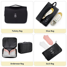Carica l'immagine nel visualizzatore di Gallery, MURISE 8 Pezzi Packing Cubes, Organizer Valigia, Organizzatore per Valigia per Vacanze e Viaggi, Organizer Valigie Set, Viaggio Accessori Utili - Nero