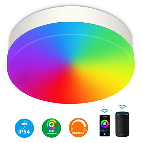 Oraymin Alexa 12W Plafoniera LED WiFi 1200LM, 16 Milioni RGB + Bianco...