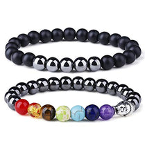Carica l&#39;immagine nel visualizzatore di Gallery, Milacolato Bracciale in Ematite Chakra da 4 Paia Terapia Magnetica di... - Ilgrandebazar