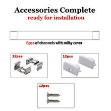 Carica l&#39;immagine nel visualizzatore di Gallery, Profilo in Alluminio U-Figura - 6 pz LED per Strisce LED,Compatto... - Ilgrandebazar