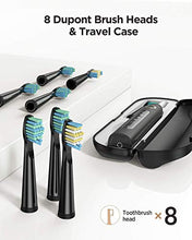 Carica l'immagine nel visualizzatore di Gallery, Spazzolino Elettrico Fairywill 507 Nero +Viaggio Case+8 Testine