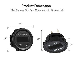 YGL Voltmetro DC 24v / 12v Auto/Moto Impermeabile Tensione Corrente Blu - Ilgrandebazar