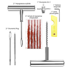 Carica l'immagine nel visualizzatore di Gallery, QUNNIE 22pcs Kit di Riparazione Pneumatici, Strumenti di Riparazione Pneumatici Pesanti e Set di Riparazione Pneumatici per Auto, Moto, Camion, ATV, Trattore, Camper, SUV, Jeep,
