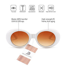 Carica l&#39;immagine nel visualizzatore di Gallery, BOZEVON Retrò Occhiali da sole Ovali - Vintage UV400 Bianco-marrone Scuro - Ilgrandebazar