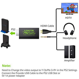 LiNKFOR - Convertitore da PS2 a HDMI per Playstation 2 a video e 3,5 mm...