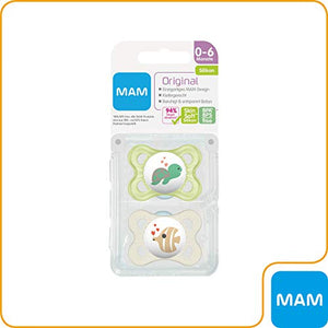 MAM 665424, Set di succhietti in silicone, 2 pz, Beige (beige), (beige) - Ilgrandebazar