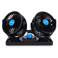 Carica l&#39;immagine nel visualizzatore di Gallery, Grencareu Ventilatore 12 Volt Doppia Testa Ventola di Raffreddamento avec...