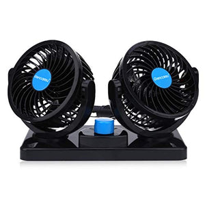 Grencareu Ventilatore 12 Volt Doppia Testa Ventola di Raffreddamento avec...