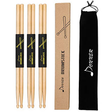 Carica l&#39;immagine nel visualizzatore di Gallery, Donner 5A - Bacchette per batteria in legno d&#39;acero, 3 paia, con custodia
