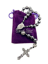 Carica l&#39;immagine nel visualizzatore di Gallery, Nazareth Store Rosario in ematite Collana con perline di pietra nera... - Ilgrandebazar