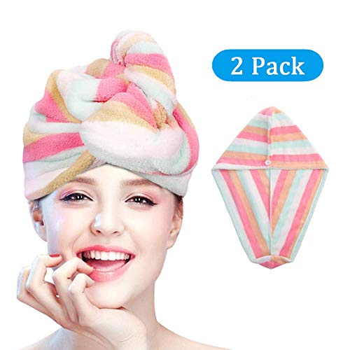 esafio Asciugamano per Capelli a Turbante in Microfibra con Arcobaleno - Ilgrandebazar