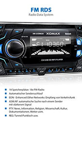 XOMAX XM-2CDB620 Autoradio con lettore CD I Vivavoce Bluetooth I RDS I 3...