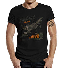 Carica l'immagine nel visualizzatore di Gallery, T-shirt per Airborne Racing US-Airforce Fans: Vintage Air L, Nero
