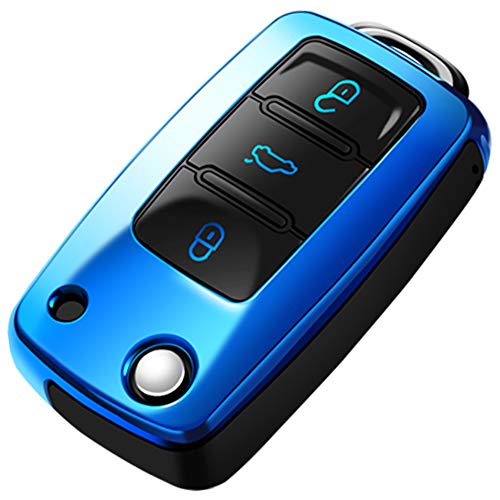 COVELL - Cover per portachiavi VW Volkswagen Jetta Passat Golf Beetle Blu