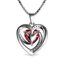 Carica l&#39;immagine nel visualizzatore di Gallery, DEPHINI - Collana con cuore rosso - argento Sterling 925 - pietra... - Ilgrandebazar