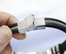 Carica l&#39;immagine nel visualizzatore di Gallery, sailimue Gioielli in Acciaio Inossidabile Gel di Silice Uomo Bracciali per...
