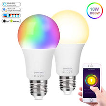 Carica l&#39;immagine nel visualizzatore di Gallery, Lampadina WiFi Lampada Intelligente LED Dimmerabile 10W 900Lm E27 RGBW 2 Pcs