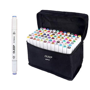OLEEP 80 Colori Art Sketch Pennarelli a Doppia Punta Broad Fine Point Graphic - Ilgrandebazar