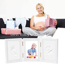 Carica l&#39;immagine nel visualizzatore di Gallery, Impronta Bambino - Newlemo Cornice Baby con Porta 3 Parti, Bianco