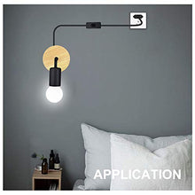 Carica l&#39;immagine nel visualizzatore di Gallery, Luxvista Illuminazione da Parete Nero E27 Interno, Lampada E27, Black