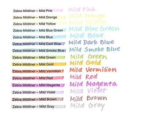 Zebra Mildliner Set di 20 evidenziatori, colori pastello