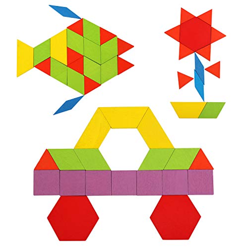 LEADSTAR Tangrams Puzzle di Legno Forme Geometriche per Bambini