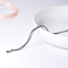 Carica l&#39;immagine nel visualizzatore di Gallery, PROSTEEL Uomo Bracciale a Catena Cubana Incisione, Acciaio Argento - Ilgrandebazar