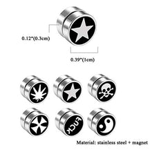 Carica l&#39;immagine nel visualizzatore di Gallery, Flongo 6 Paia 1CM Orecchini Punk Magnetici Unisex, senza buco, in... - Ilgrandebazar