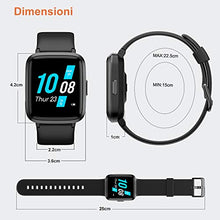 Carica l&#39;immagine nel visualizzatore di Gallery, YAMAY ZOSKVE Smartwatch con Saturimetro Misuratore Pressione Nero