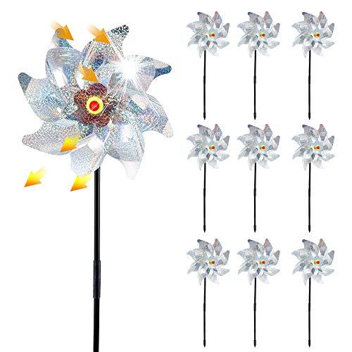 Enjoygoeu Repellente per Uccelli Girandole Spaventapasseri,10 Pezzi #1