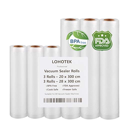Sacchetti per Sottovuoto, 20x300cm 3 Rotoli + 28x300cm 3