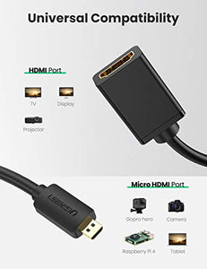 UGREEN Cavo Micro HDMI Maschio a Femmina 4K 3D Supporta ARC Ethernet...