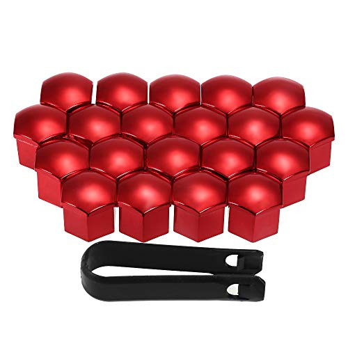 KKmoon Copriruota per Auto, 20 Pezzi Tappi Dado da 17 mm Universali Rosso