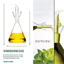 Carica l&#39;immagine nel visualizzatore di Gallery, Classe Italy - Oliera in Vetro salvagoccia Conica-Dosatore Olio e 250 ml - Ilgrandebazar