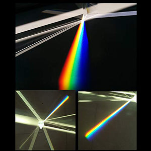 YLX Ottico Vetro Triplice Prisma Triangolare per Insegnamento Fisica Spettro...