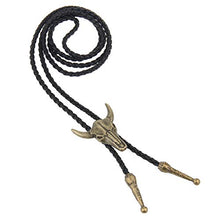 Carica l&#39;immagine nel visualizzatore di Gallery, JOYMIAO Gioielli della Collana Cravatta in Pelle da Uomo Retrò Testa Di Toro - Ilgrandebazar