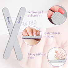 Carica l&#39;immagine nel visualizzatore di Gallery, Lime unghie, URAQT 15 Pezzi Set Lima Per Unghie Gel, Lavabile a Doppia Faccia, per manicure e nail art in gel acrilico. Dimensioni grana 100/180