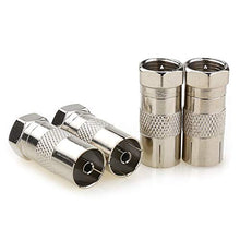 Carica l'immagine nel visualizzatore di Gallery, JEEUE 4PCS Presa femmina RF a tipo F Convertitore adattatore TV f - F m -4P