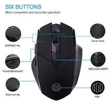 Carica l&#39;immagine nel visualizzatore di Gallery, INPHIC Mouse Wireless Ricaricabile, ergonomico Senza Placcatura nera