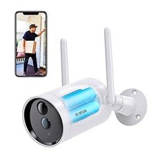 Carica l'immagine nel visualizzatore di Gallery, BOIFUN 2K Telecamera Wi-Fi Senza Fili da Esterno, Sicurezza Sorveglianza con Batteria, Rilevamento del Movimento Umano, Visione Notturna a Colori, Allarme Suono e Luce, Area Di Allarme Personalizzata