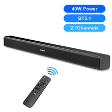 Carica l'immagine nel visualizzatore di Gallery, Soundbar Wireless 40W con Suono Surround Subwoofer Integrato,Excelvan Nero