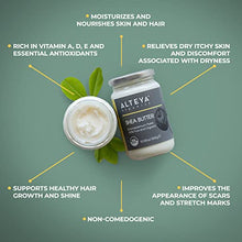 Carica l'immagine nel visualizzatore di Gallery, Аlteya Organics Burro di Karitè Biologico 300 g - Certificato USDA biologico 100% Puro, Naturale, Vegano - Burro naturale per il Corpo, Viso, Labbra, Capelli - Nutre, Protegge, Idratare