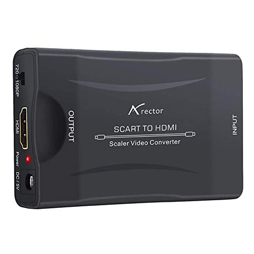 Aerctor Adattatore SCART HDMI per TV - Convertitore Spina di alimentazione
