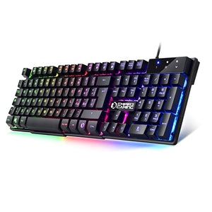 EMPIRE GAMING - Tastiera Gaming K300 QWERTY Italiana -105 Tasti Semimeccanica -Retroilluminazione LED RGB -19 Keys Anti-ghosting -12 Scorciatoie multimediali - USB con Filo