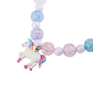 Skywisewin Chunky Jewelry Collana con unicorno e bracciale per bambine
