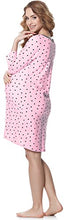 Carica l'immagine nel visualizzatore di Gallery, Bellivalini Camicia da Notte Premaman Manica 3/4 L, Rosa-pois (Grafite) - Ilgrandebazar