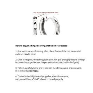 Orecchini a Cerchio Donna in Argento Sterling 925 Placcato Oro con Bianca