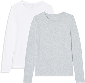 Marchio Amazon - MERAKI T-shirt Girocollo a Manica Lunga Donna - Ilgrandebazar