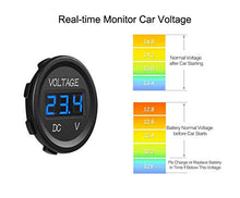 Carica l&#39;immagine nel visualizzatore di Gallery, YGL Voltmetro DC 24v / 12v Auto/Moto Impermeabile Tensione Corrente Blu - Ilgrandebazar